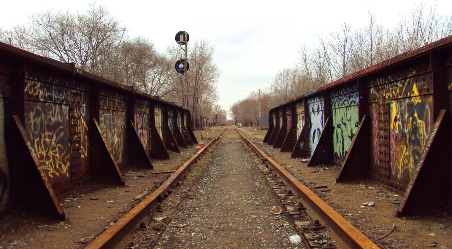 <small><strong>The abandoned rail line being transformed into the Bloomingdale Trail was once a magnet for taggers. | Photo provided courtesy of the Friends of the Bloomingdale Trail</strong></small>